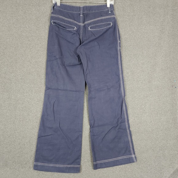 DIESEL Navy Blue Wide Leg Sailor Pants Contrast Stitch Size 26 - Picture 4 of 10